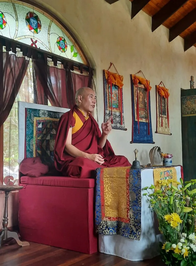 Rinpoche teaching at a Yoga Studio in Gillits, KZN, 2023