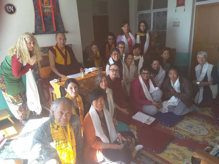 Rinpoche with the Autumn Morning Class Participants, Topic Beacon of Certainty by Mipham Rinpoche, Bodhicitta Dharma Centre, Mcleod Ganj, 2016