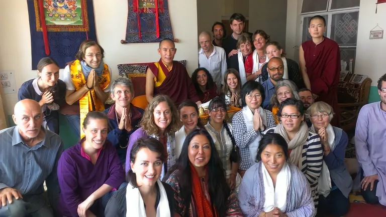 Rinpoche with the Spring Morning Class Participants, Topic Uttaratantra - Buddha Nature, Part 2, Bodhicitta Dharma Centre, Mcleod Ganj, 2014