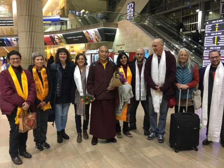 Greeting Rinpoche at Tel Aviv Airport, 2019