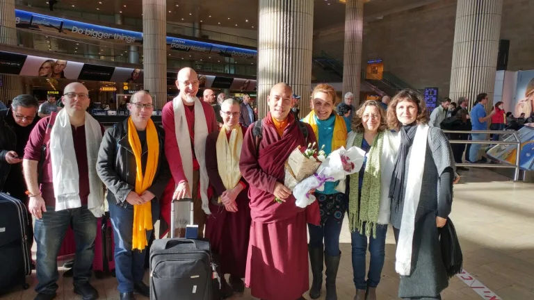 Greeting Rinpoche at the Airport 2018