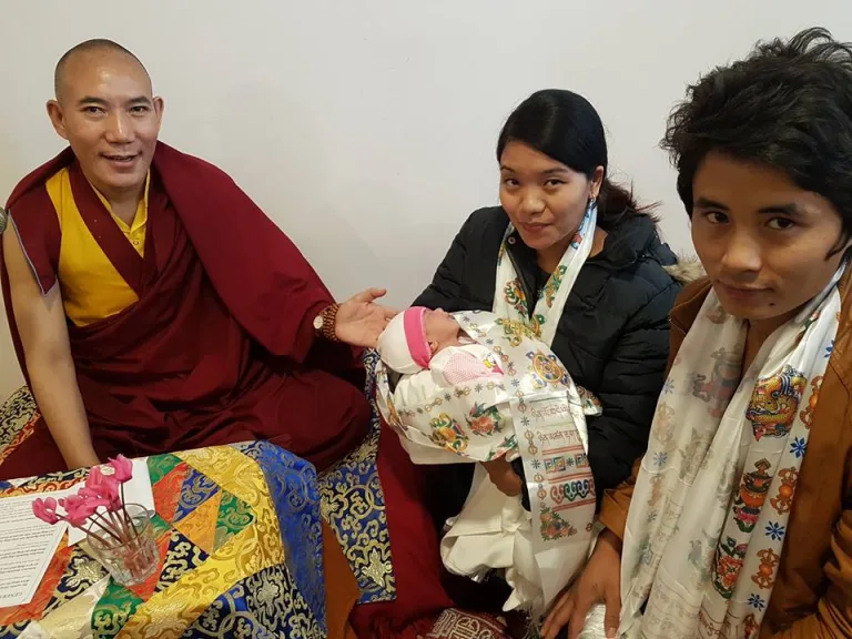 Rinpoche Giving Blessing to Newborn Baby 2017