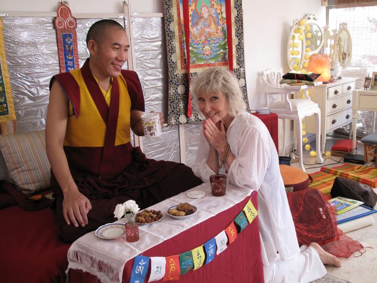 Rinpohce with a student (2013)