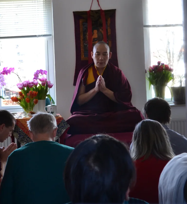 Rinpoche teaching "Dream Yoga" in a private home in Helsingør, Denmark 2018