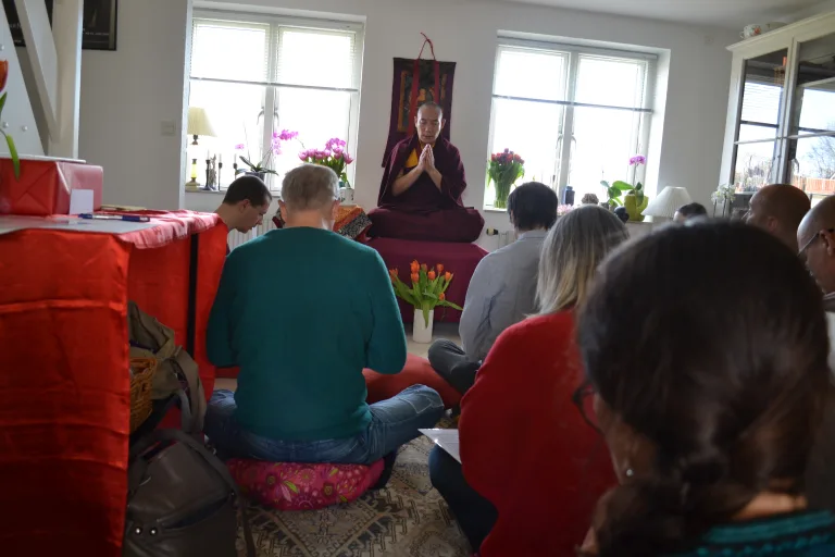 Rinpoche teaching "Dream Yoga" in a private home in Helsingør, Denmark 2018